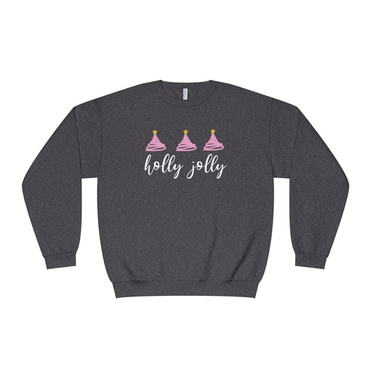 ✨ Holly Jolly Pink Trees Crewneck — The Must-Have Midwest Christmas Sweatshirt for Women ✨